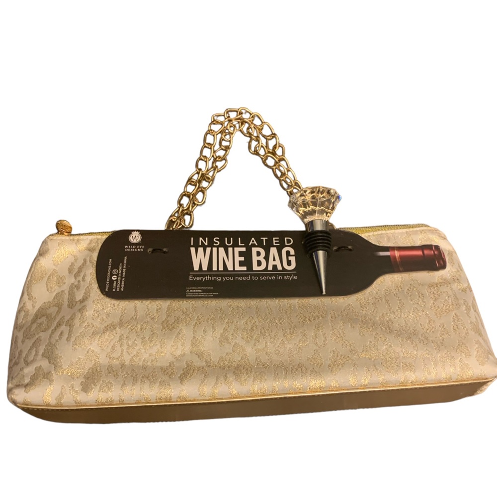 New gold sparkling wine bag and diamond stopper
